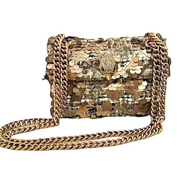 Kurt Geiger Bags Kurt Geiger Gold Sequin Overlay On Tweed Mini
